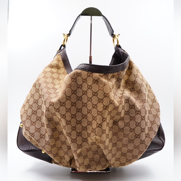 Gucci Handbags - Gucci Brown Monogram GG Canvas Hobo Bag